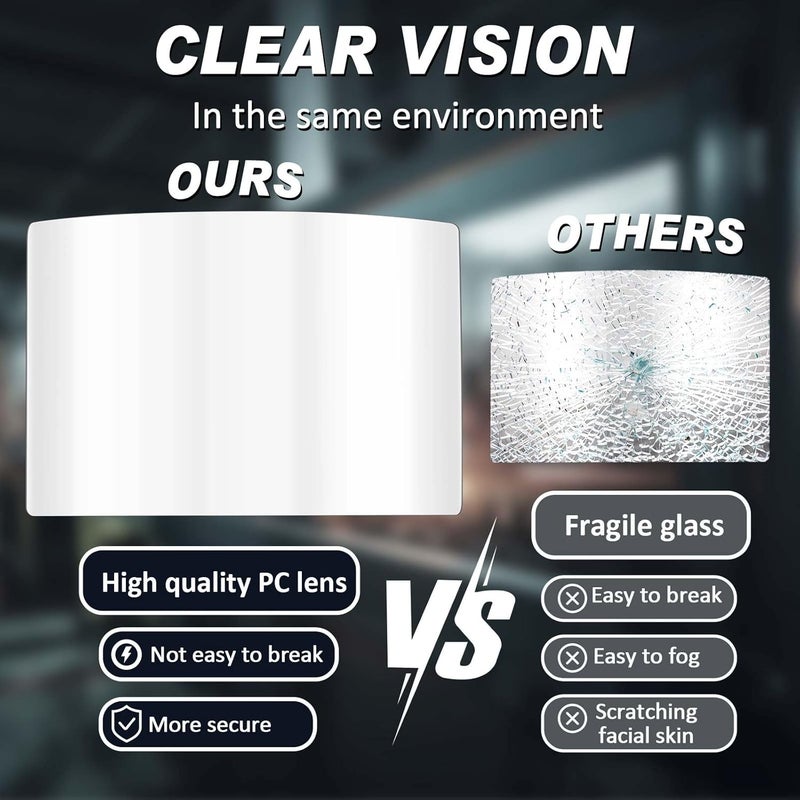 Kingdder 2 Pcs Sandblasting Hood Replacement Lens Clear Face Shield PC Visors Peel off Lens Cover for Painting Dusting Grinding - Image 3